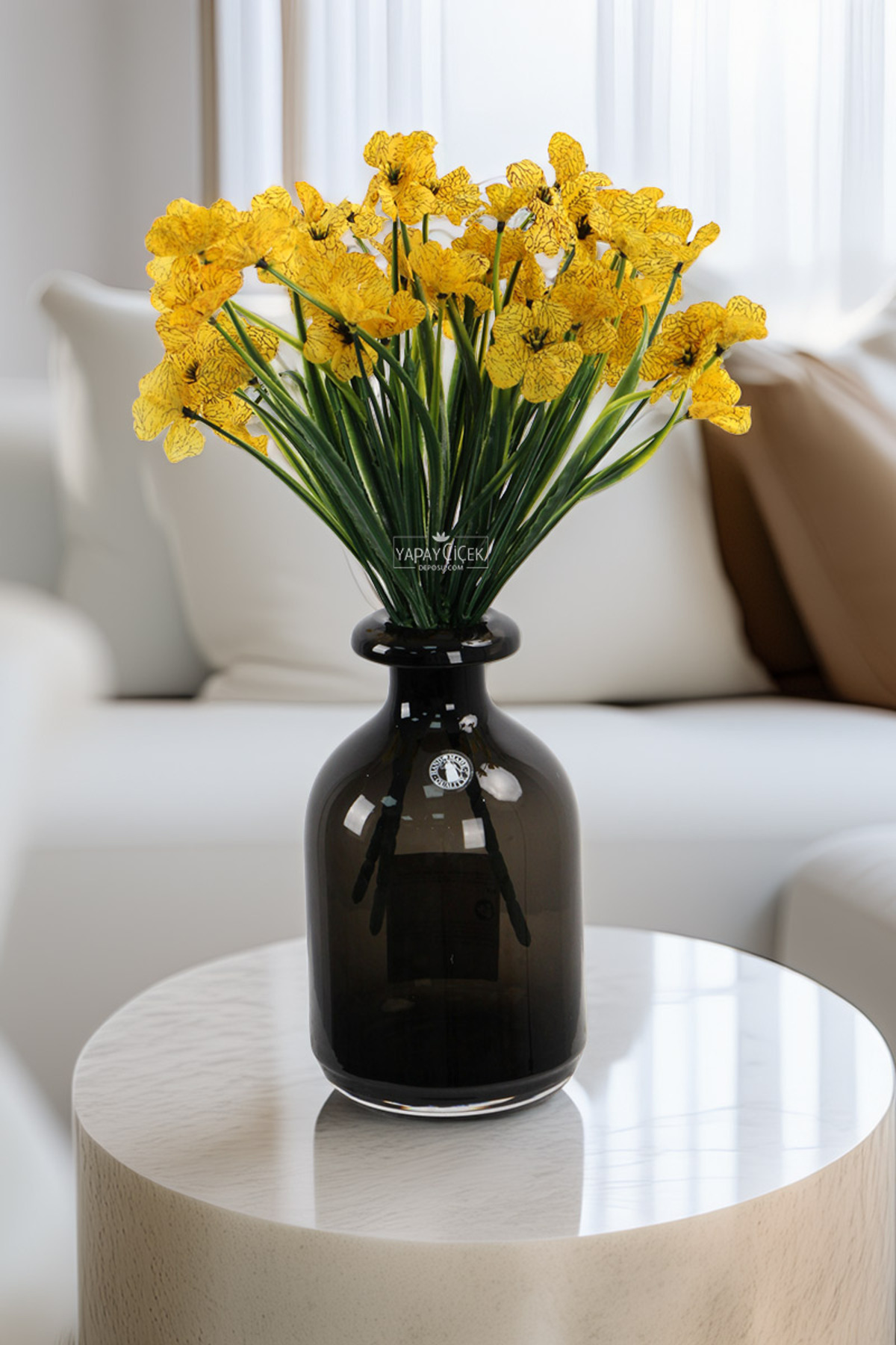 Artificial Flower 18 Pieces Sienna Flower Bundle 30 cm Yellow