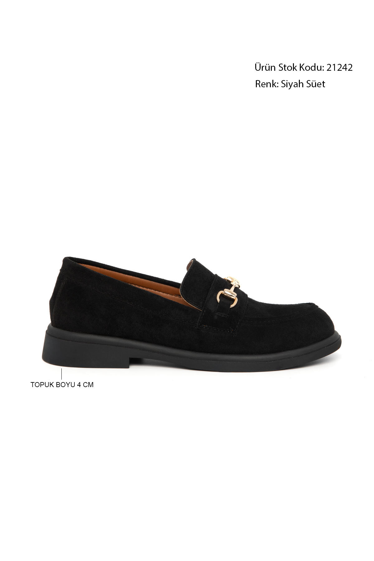 SOHO Siyah Süet Kadın Loafer Ayakkabı 21242 görsel 6