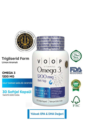 VOOP Omega 3 Balık Yağı 1200 Mg 30 Kapsül