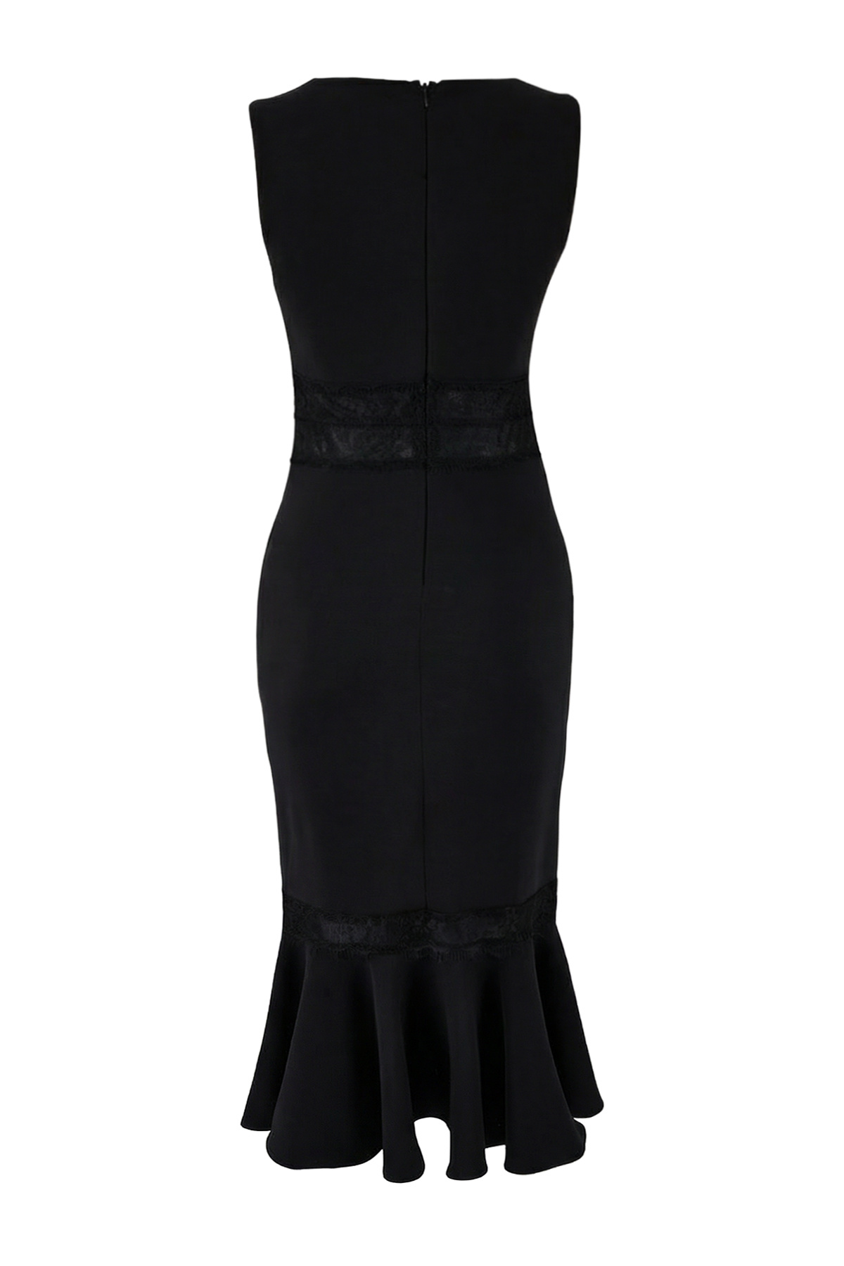 Trendyolmilla  Siyah Dantel Detaylı Dokuma Midi Şık/Gece Elbise TPRSS26EL00014 - Görsel 6