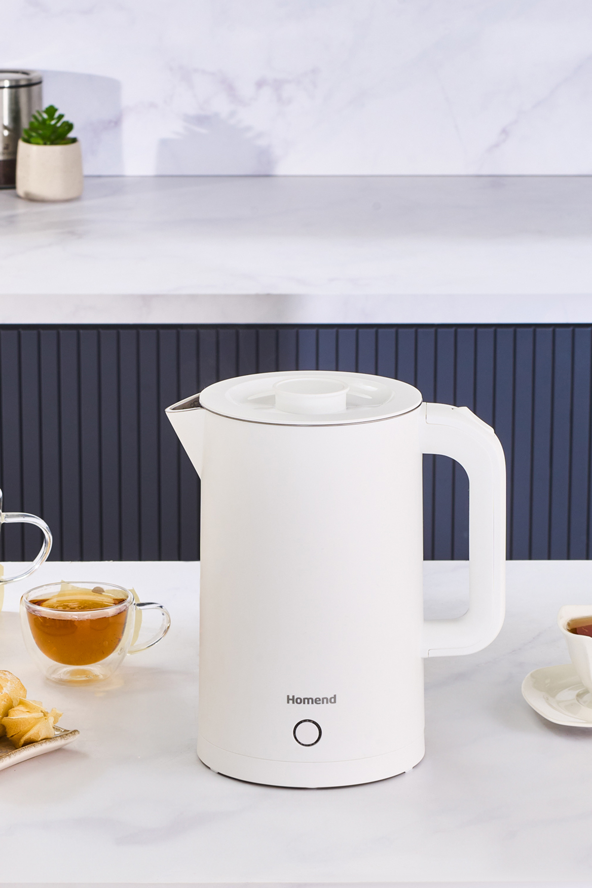 Heatrow Cooltouch 1618h Stainless Steel Handheld Fireproof Body Kettle White