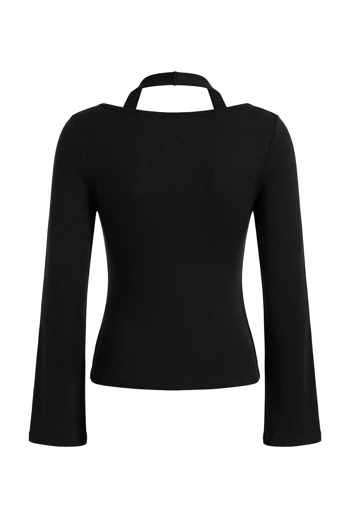 Trendyolmilla  Siyah Fitted/Vücuda Oturan Kayık Yaka Aksesuar Detaylı Pamuk Ribana Örme Bluz TWOSS26BZ00222 - Görsel 6