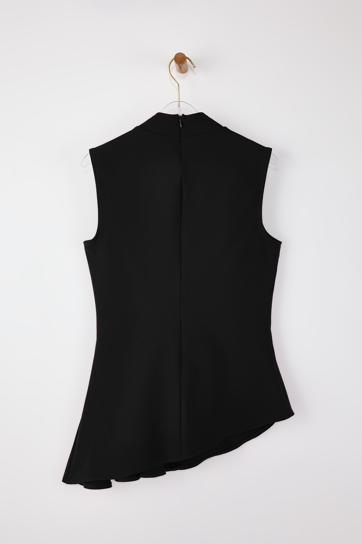 Trendyolmilla  Siyah Asimetrik Godeli Dik Yaka Dokuma Bluz TWOSS26BZ00085 - Görsel 6