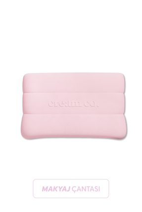 Cream Co. Makyaj Çantası | Seyahat Çantası Fermuarlı Kumaş Taşınabilir | Glow...