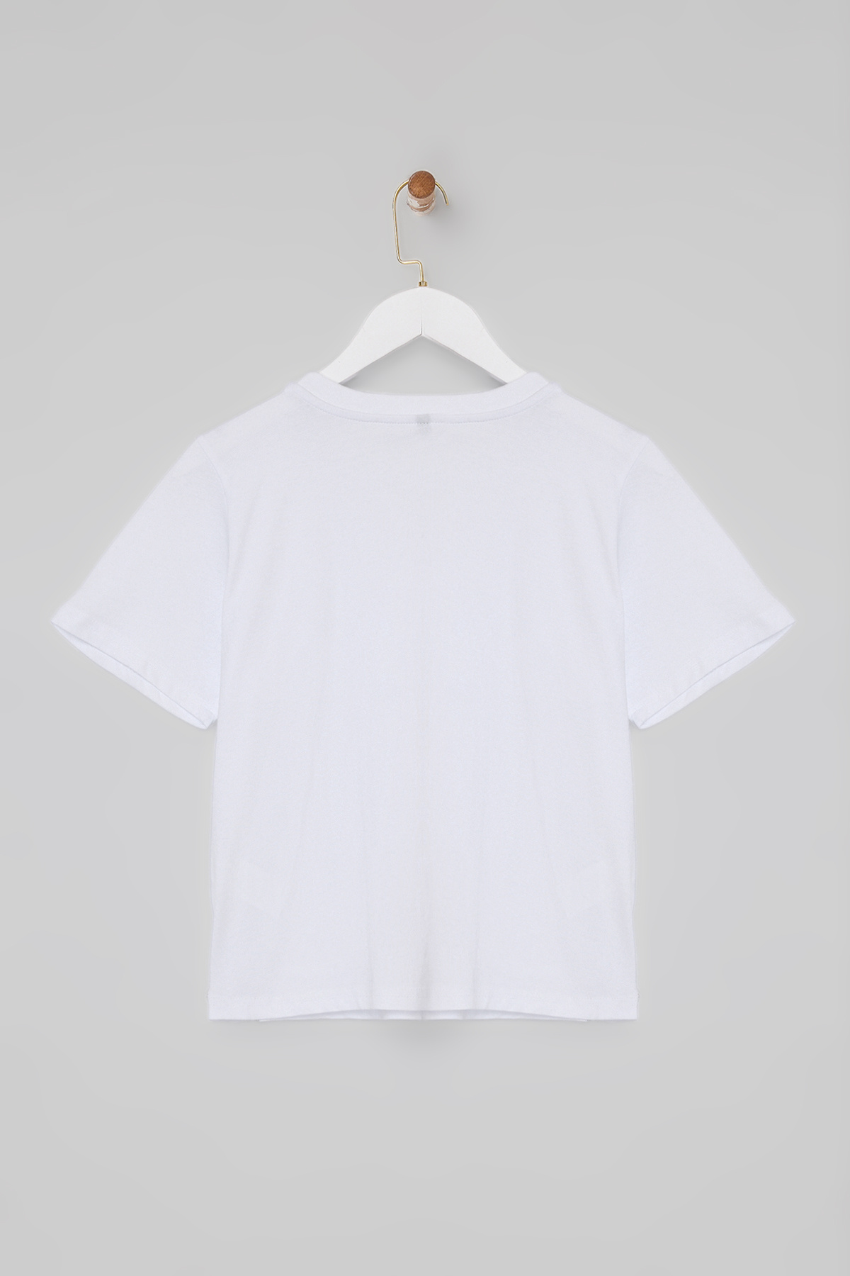 Trendyolmilla  Beyaz Regular/Normal Kalıp Aksesuar Detaylı Tok %100 Pamuk Örme T-Shirt TWOSS26TS00007 - Görsel 6