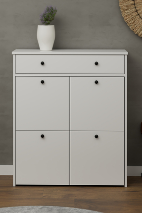 Skandi homeworks Cube Kapaklı - Modern 4 Kapaklı Slim Ayakkabılık - Yan Askıl...