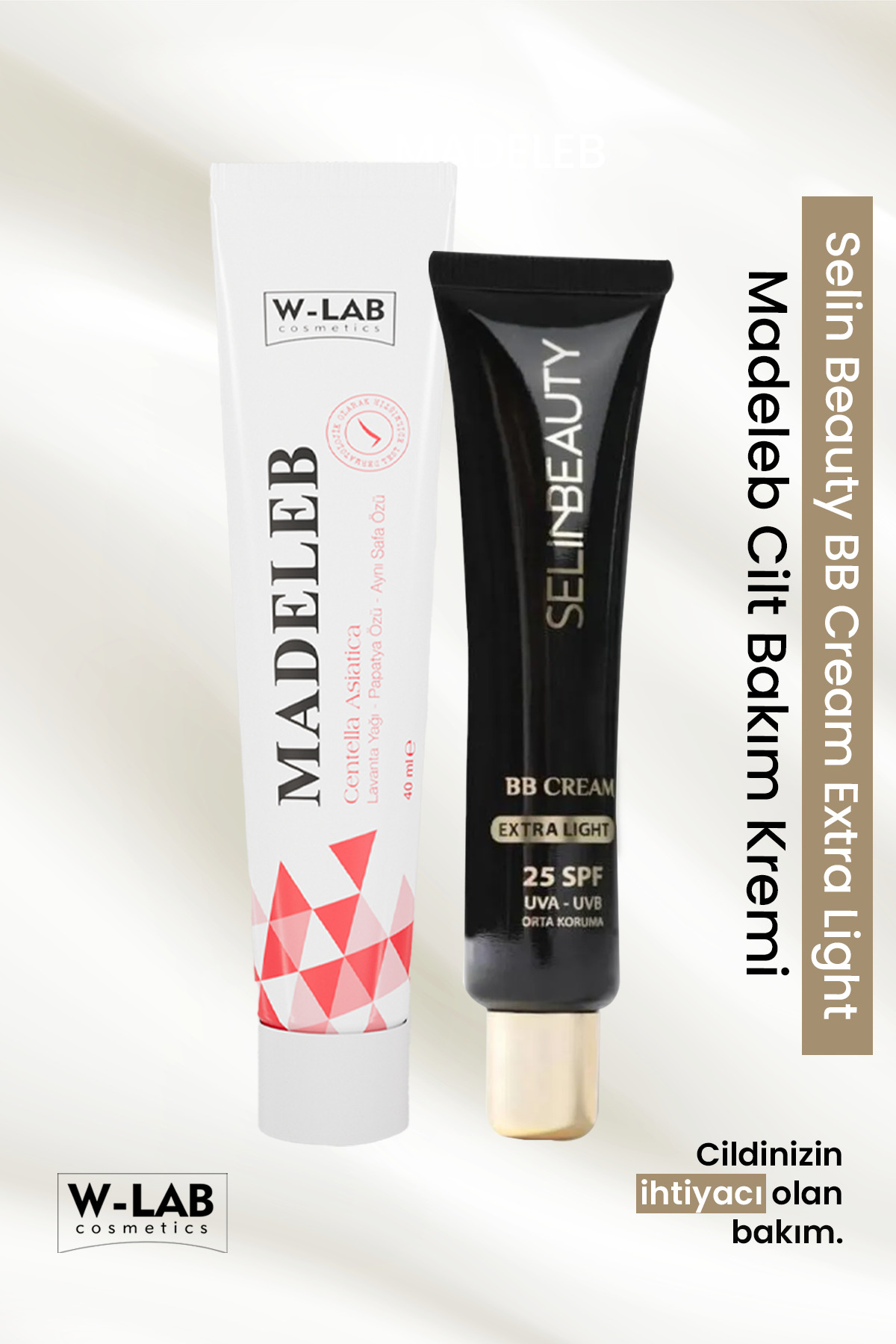 W-Lab Kozmetik Madeleb Krem 40 ML + Selin Beauty BB Cream Extra