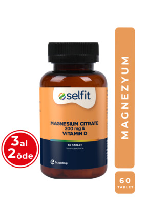 Selfit Magnezyum Sitrat 200 mg & D Vitamini 60 Tablet