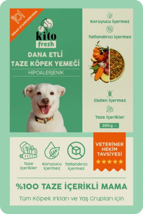 kito Fresh Dana Etli Köpek Yemeği %100 Taze İçerikli Mama 250 gr