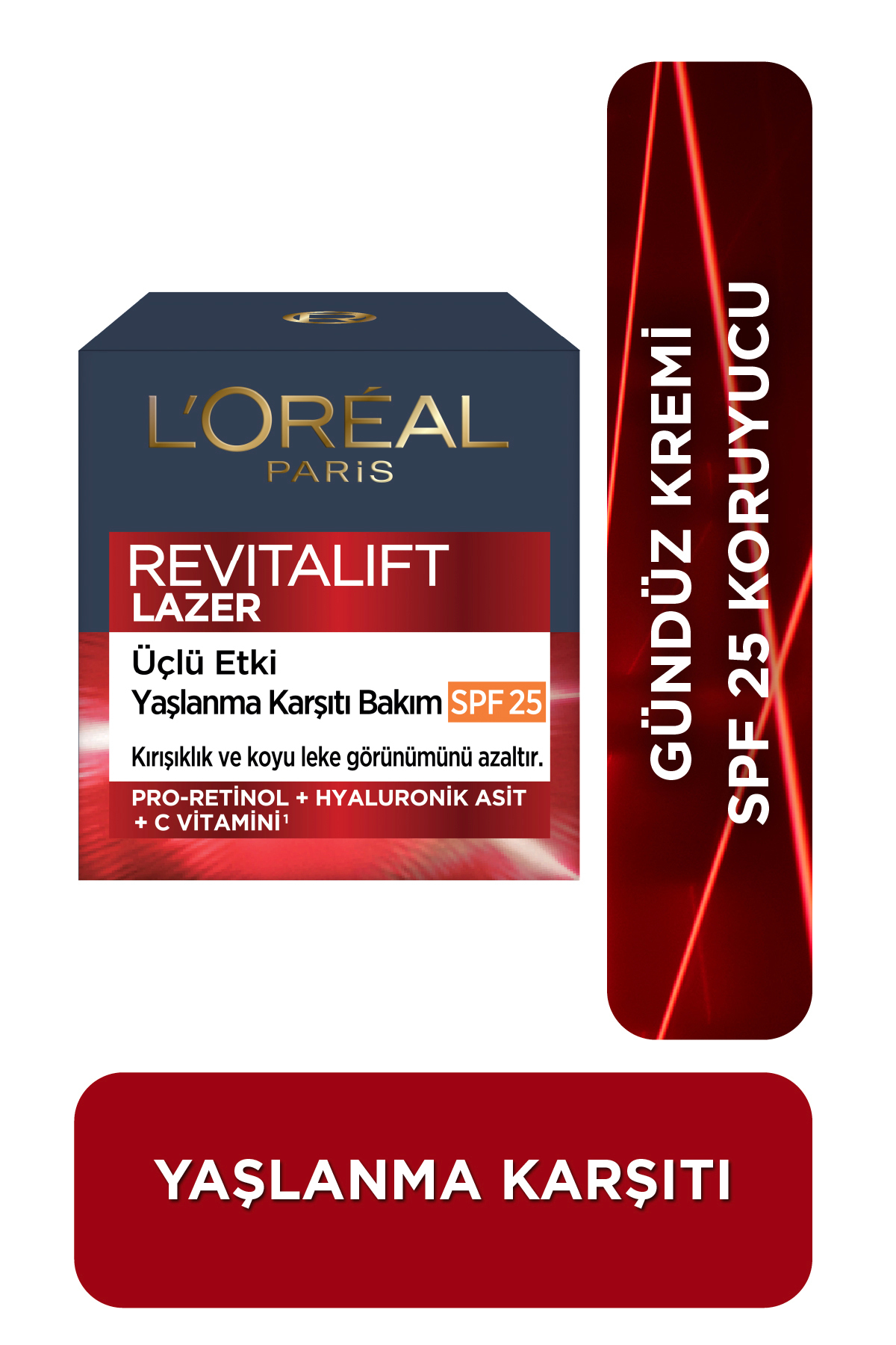 کرم مرطوب‌کننده صورت ضد لک و چین و چروک Revitalift Lazer با SPF25 حجم 50ml