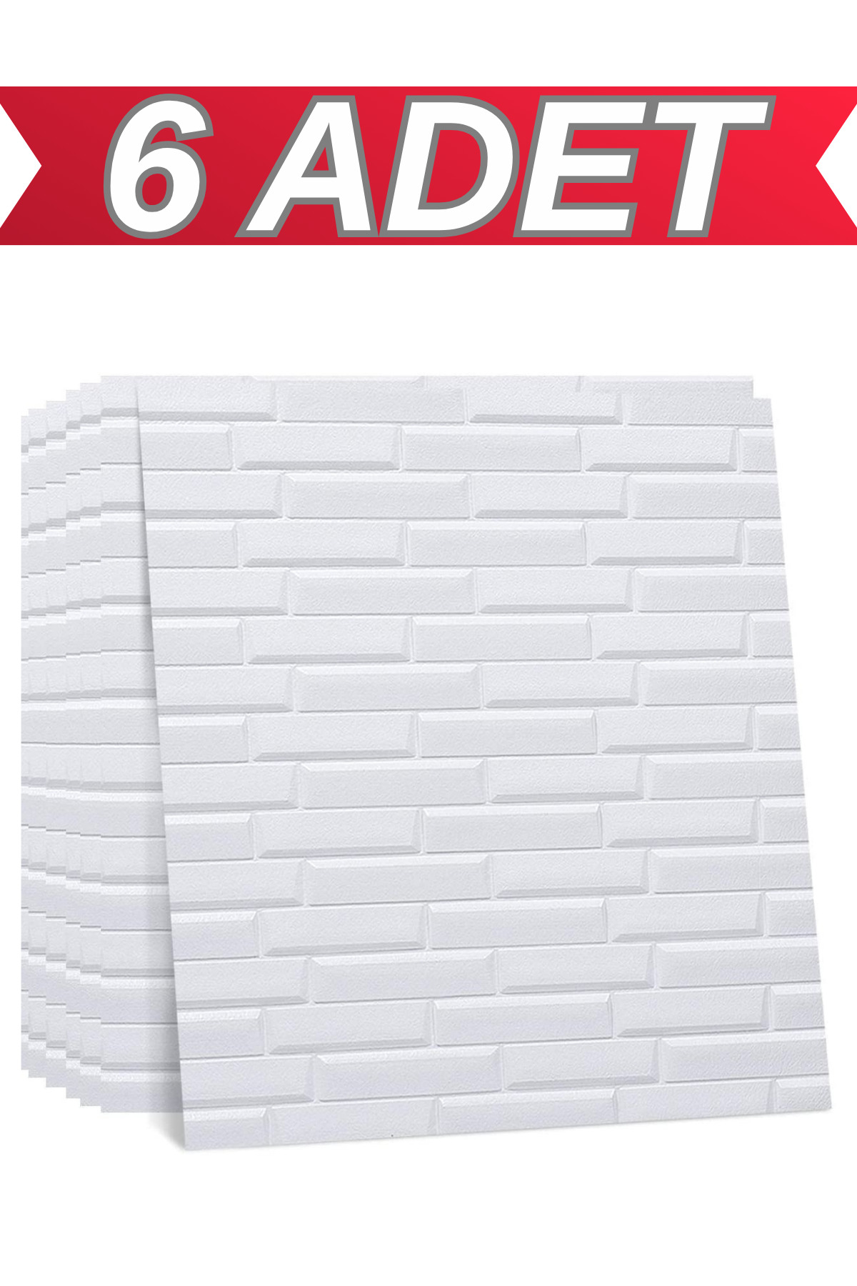 Nw55 Opaque Small Stone Pattern Self-Adhesive Sponge Flexible White Wall Panel 70x77 Cm 6 Pcs