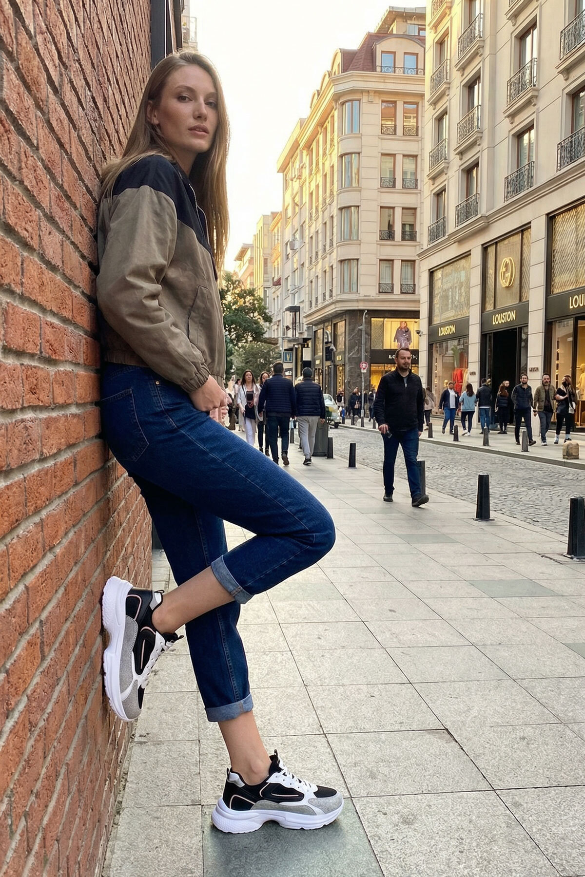 SOHO  Beyaz-Siyah-Pudra Kadın Sneaker 20413 - Görsel 5