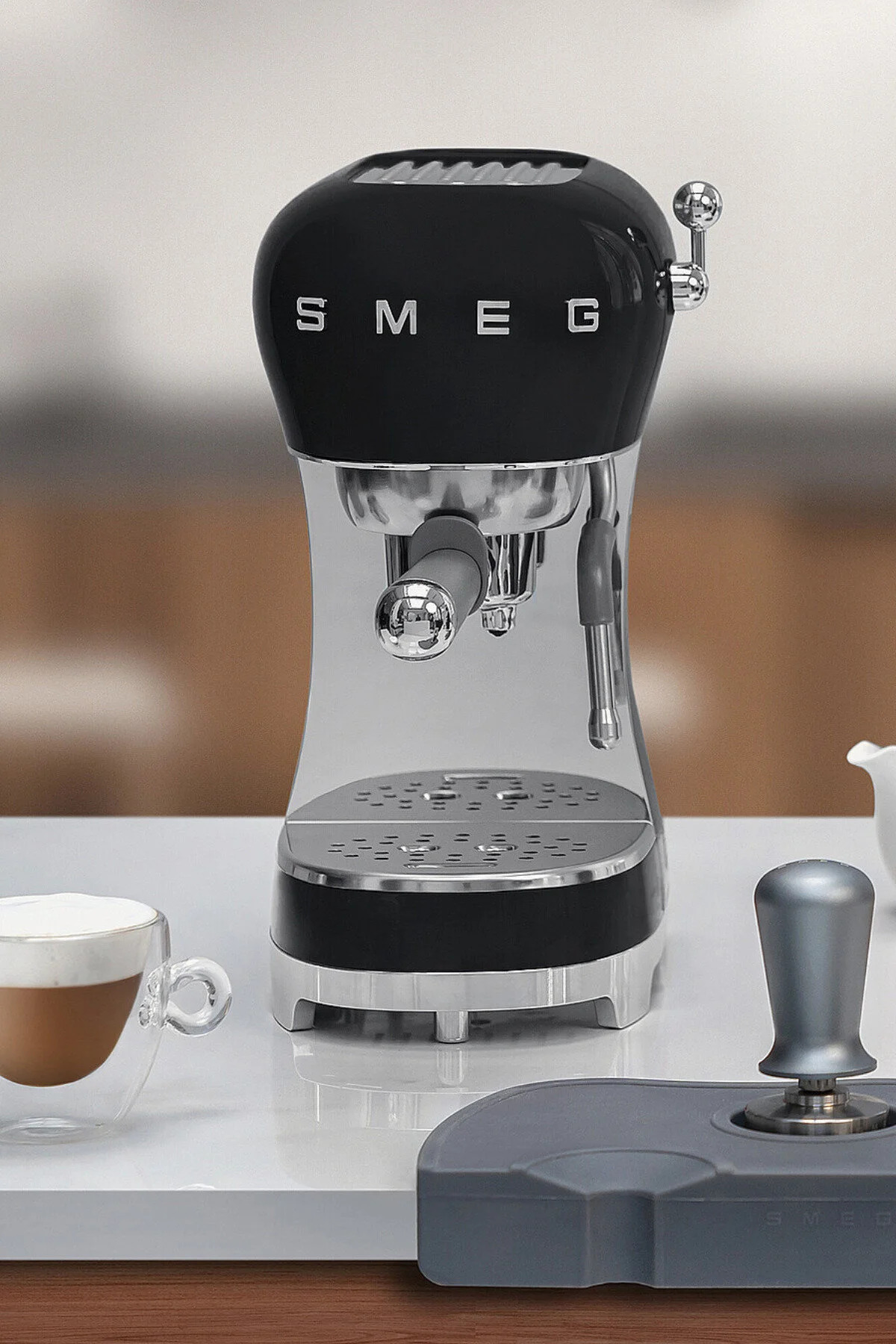 50's Style Siyah Espresso Kahve Makinesi ECF02BLEU