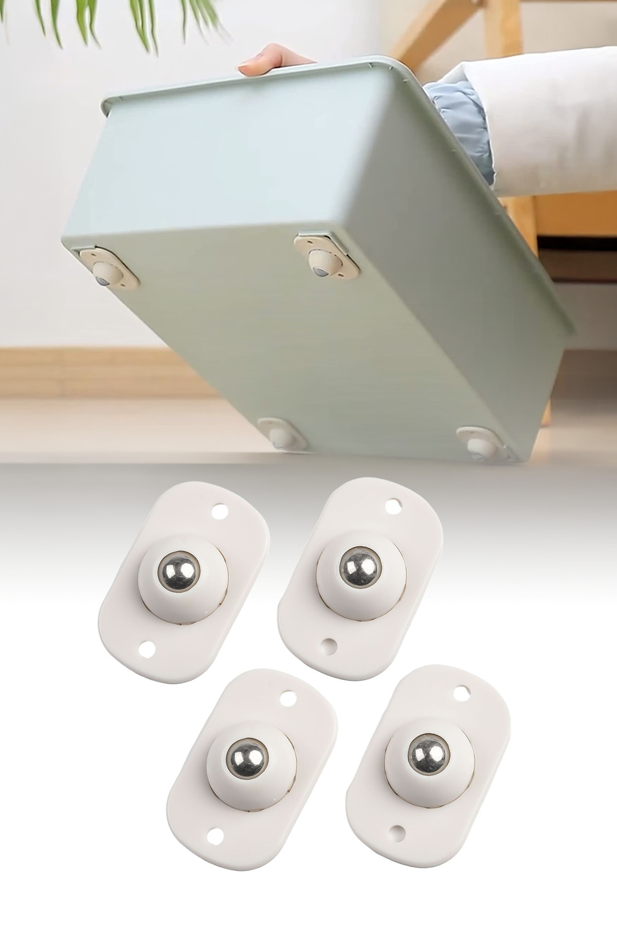 4 Pieces 360 Degree Rotary Adhesive Furniture Wheel Furniture Shifting Apparatus Set