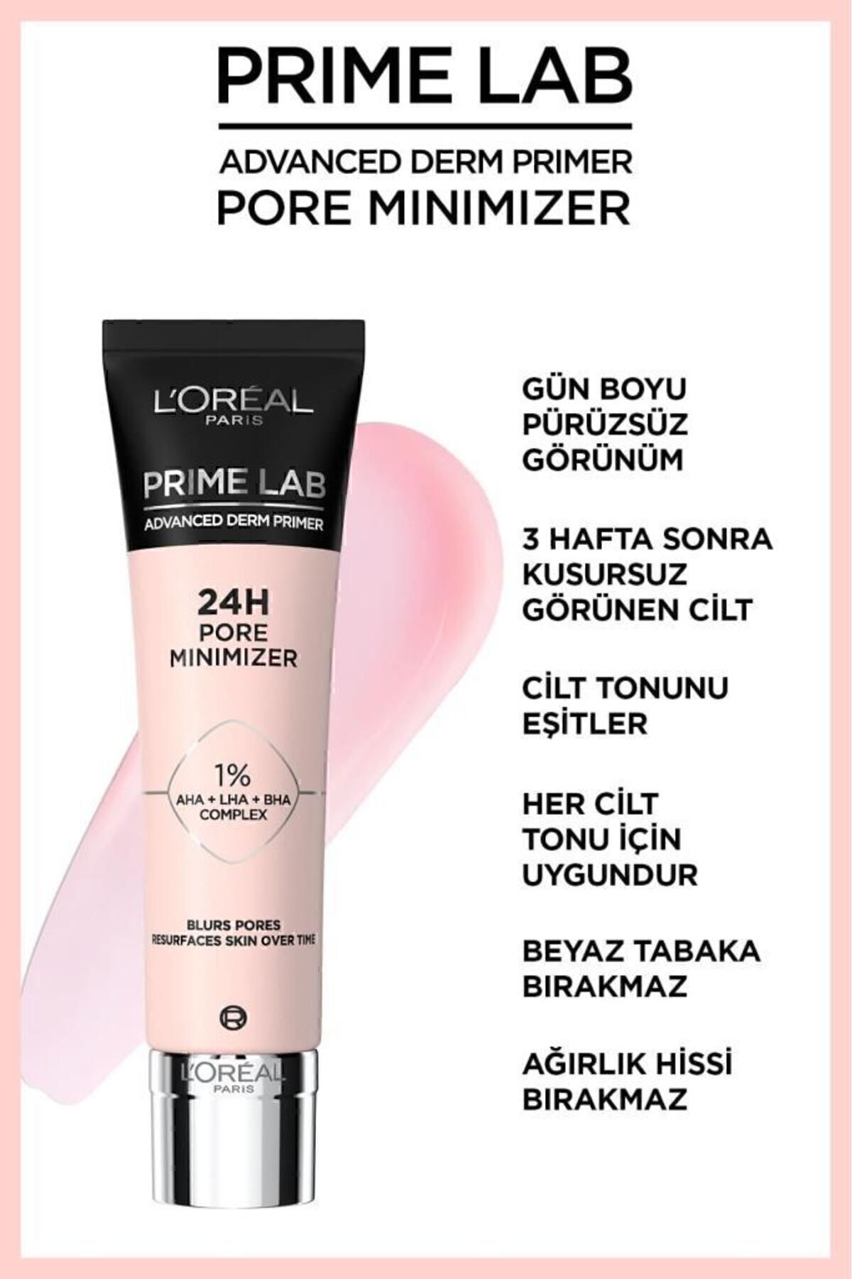 L'Oréal Paris Prime Lab Pore Minimizer Gözenek Küçültücü AHA ve BHA İçeren Primer — طلایی 3600524070113 — تصویر 7 از 8