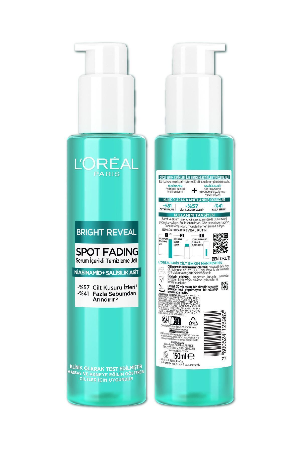 ژل پاک‌کننده حاوی سرم Bright Reveal با نیکوتینامید و اسید سالیسیلیک 150ml