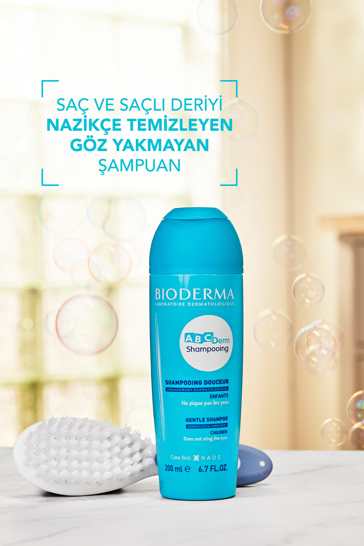 Bioderma ABCDerm Gentle Shampoo Tuzsuz ve Sülfatsız Göz Yakmayan Bebek & Çocuk Saç Şampuanı 200 ml fotoğrafı 2 (önizleme)
