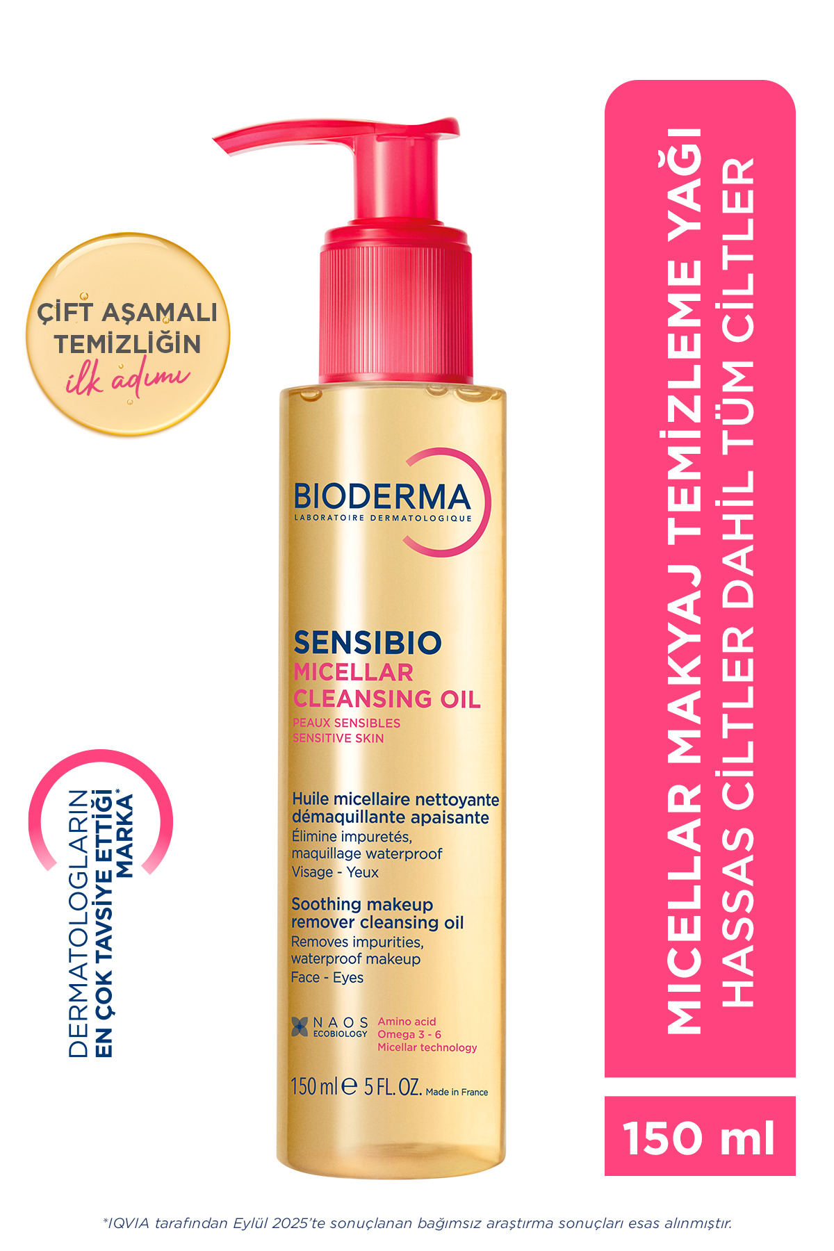 Bioderma Sensibio Micellar Cleansing Oil Hassas, Normal Ciltler Yağ Bazlı Yüz&Göz Makyaj Temizleyici 150 ML — TYCP9KVYFN171709389818610