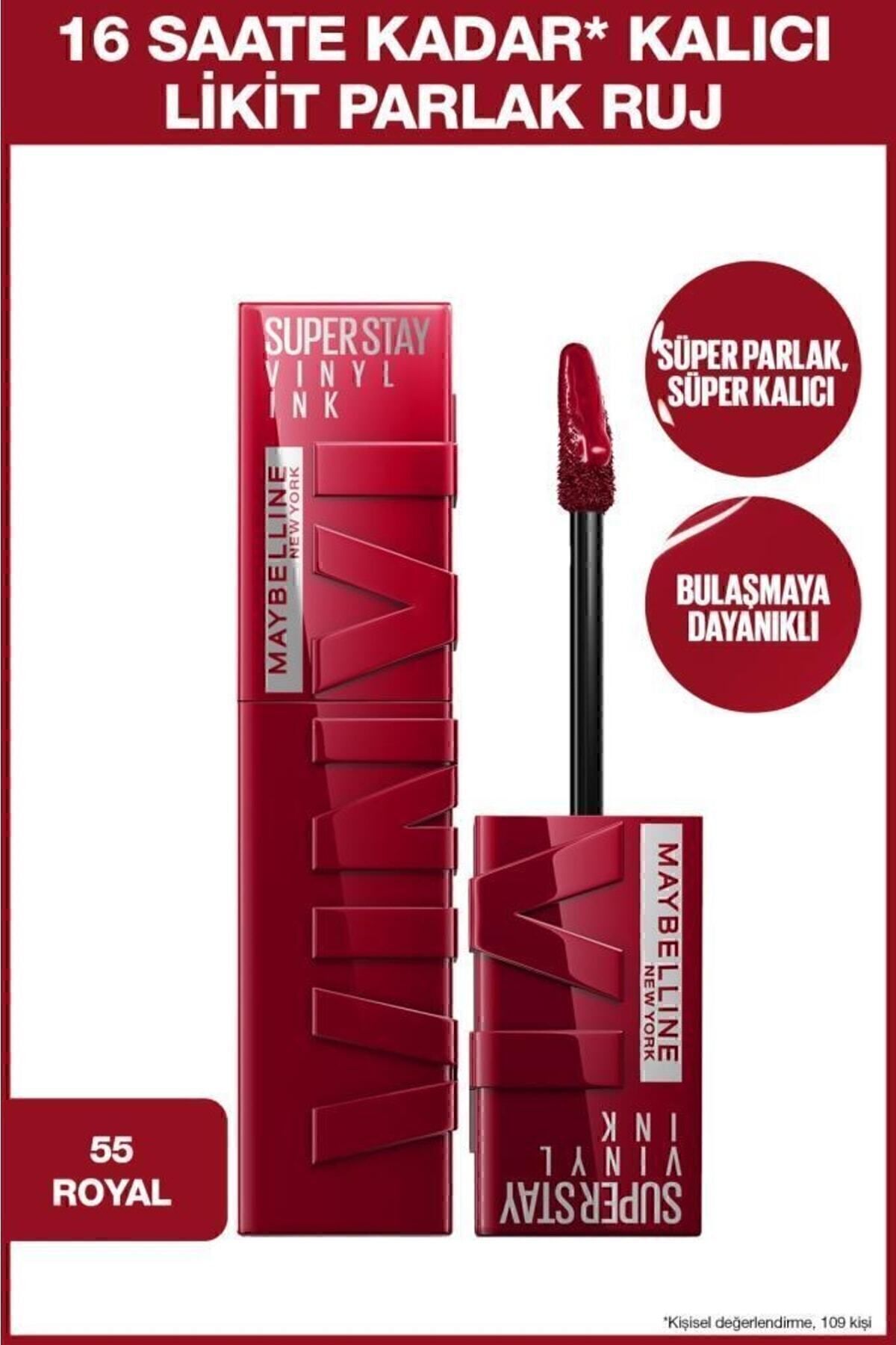 Maybelline New York Super Stay Vinyl Ink Uzun Süre Kalıcı Likit Parlak Ruj 55 Royal - Fiyatı, Yorumları