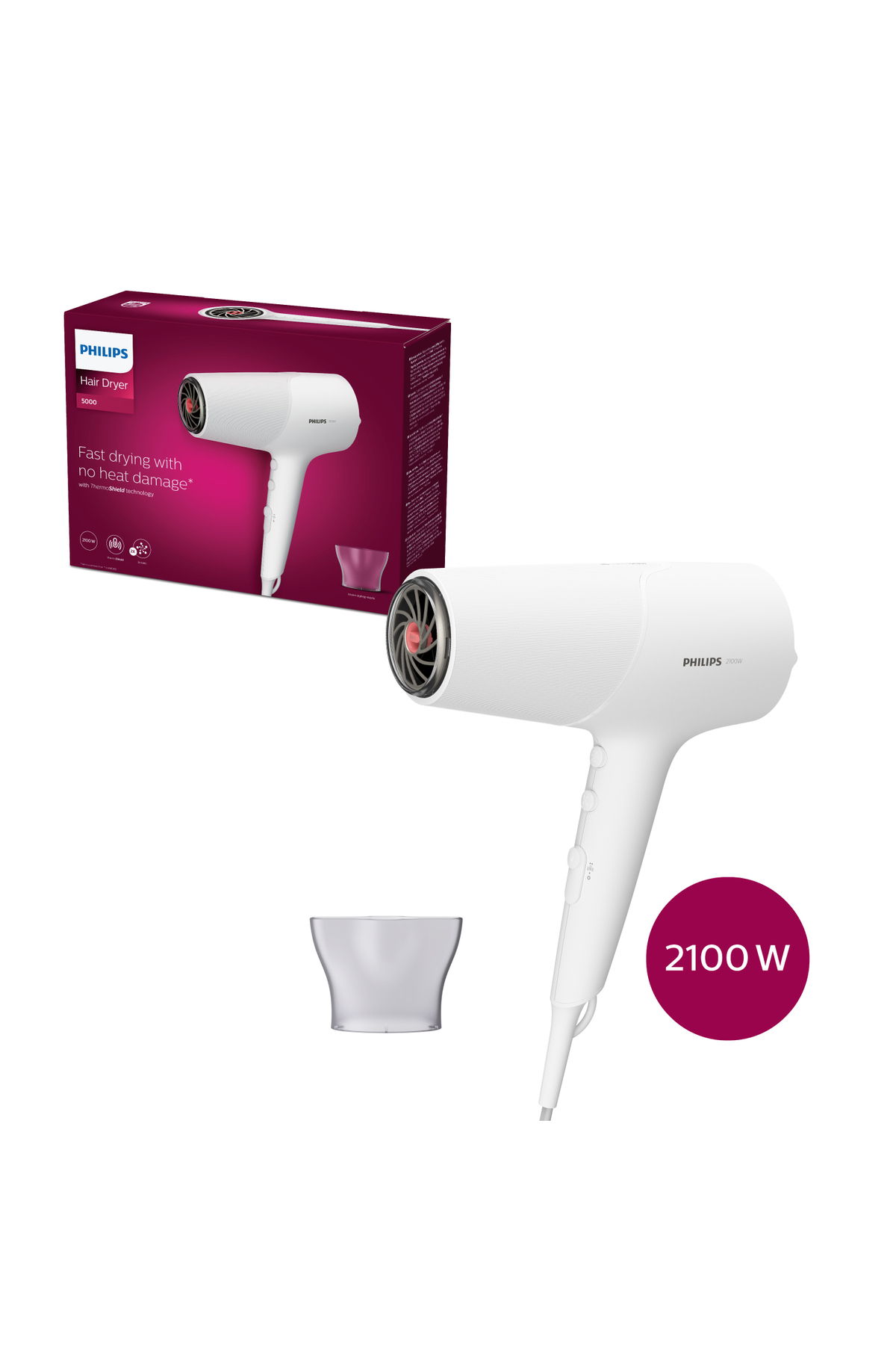 Hair dryer of the series 5000 Bhd500/00