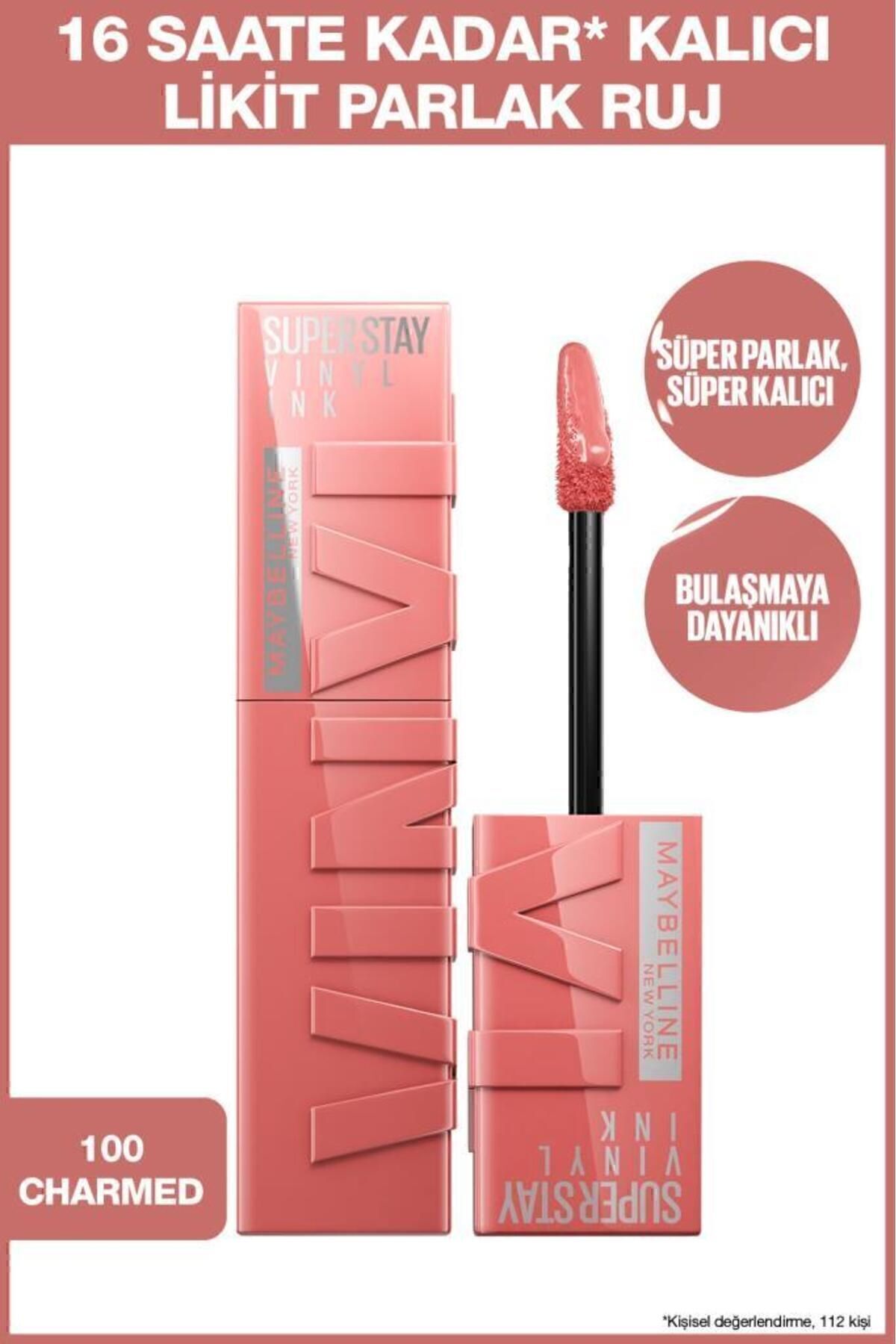 Maybelline New York Super Stay Vinyl Ink Uzun Süre Kalıcı Likit Parlak Ruj 100 Charmed - Fiyatı, Yorumları