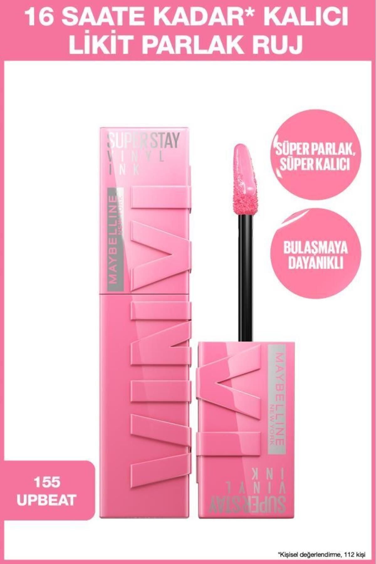 Maybelline New York Super Stay Vinyl Ink Uzun Süre Kalıcı Likit Parlak Ruj 155 Upbeat - Fiyatı, Yorumları