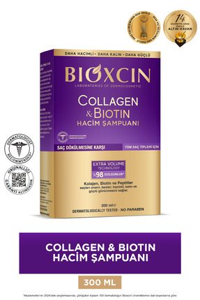 Bioxcin Collagen Biotin Hacim Şampuanı – Gür ve Dolgun Saçlar İçin 300 ml