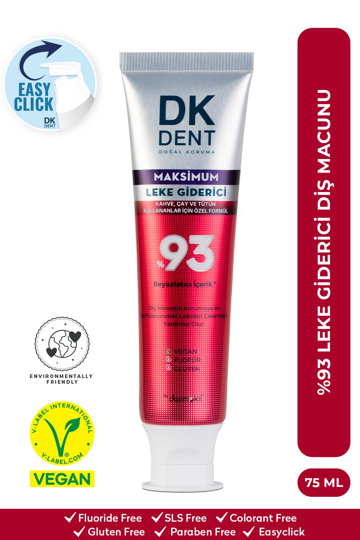 DKDENT %93 Maksimum Leke Giderici Diş Macunu 75 ml - Fiyatı, Yorumları