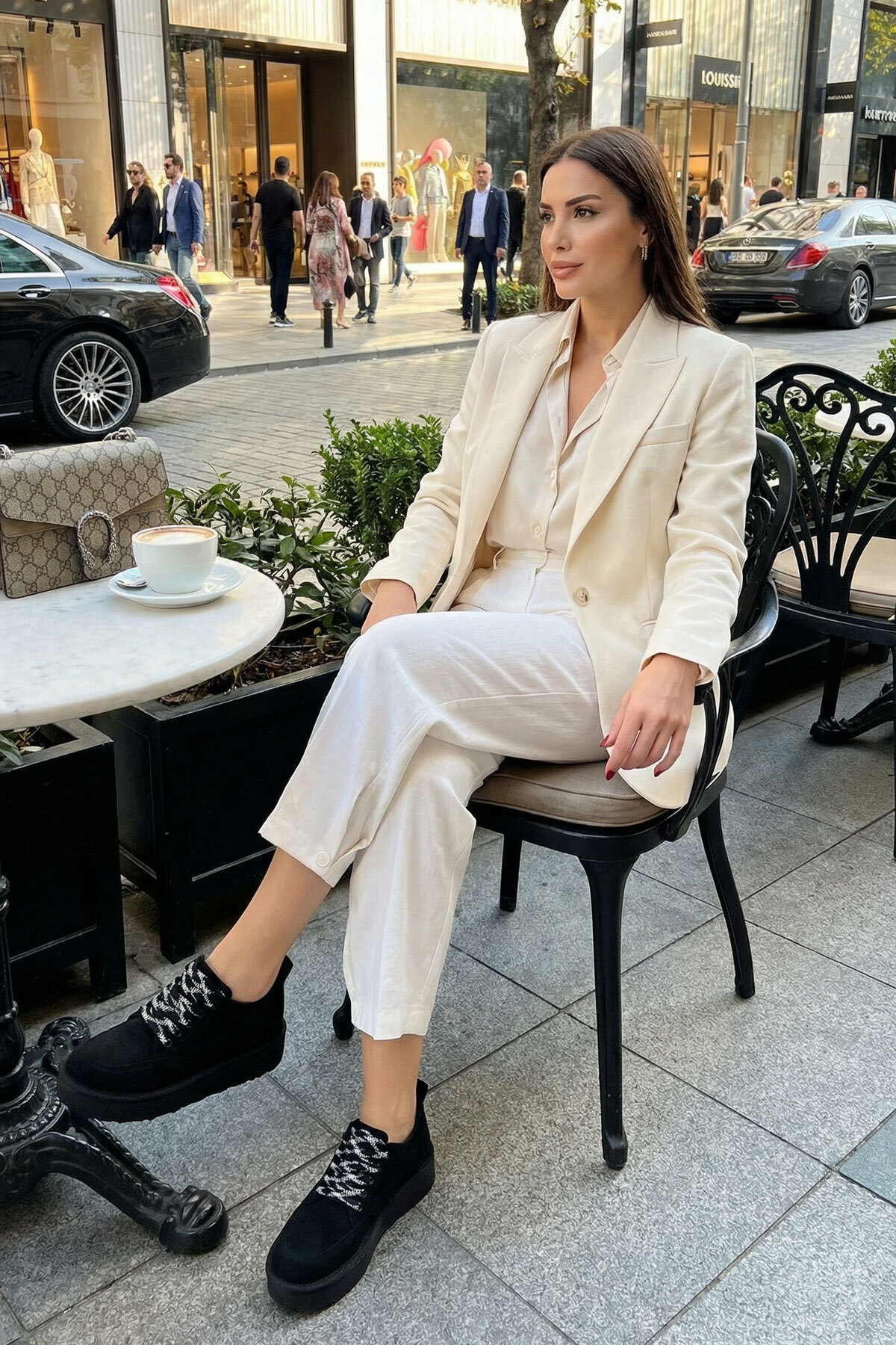 SOHO Siyah Süet Kadın Sneaker 20935 görsel 3
