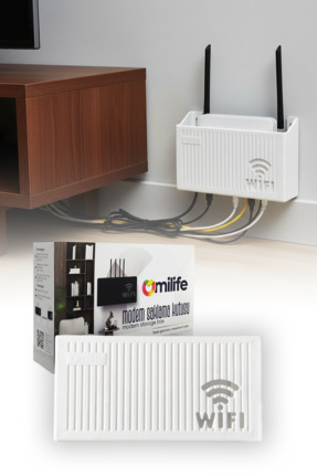 omilife Beyaz Duvara Asılabilir Modem Kutusu WiFi Router Saklama Organizer Ra...