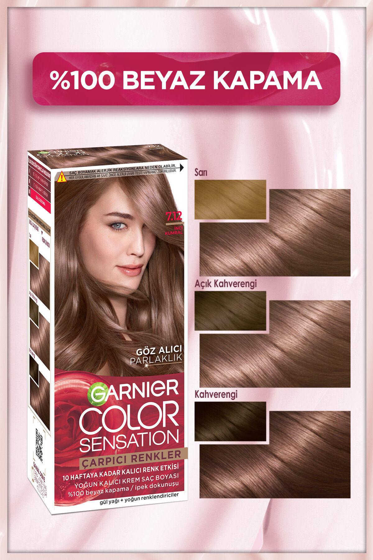 Garnier Çarpıcı Renkler 7.12 İnci Kumral, Kalıcı Krem Saç Boyası, Demikit fotoğrafı 3 (önizleme)