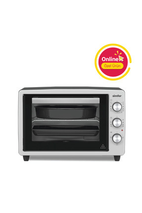 Simfer 3426 İnox Gri 34 LT Statik Mini/Midi Fırın - 4 Fonksiyon, Programlanab...