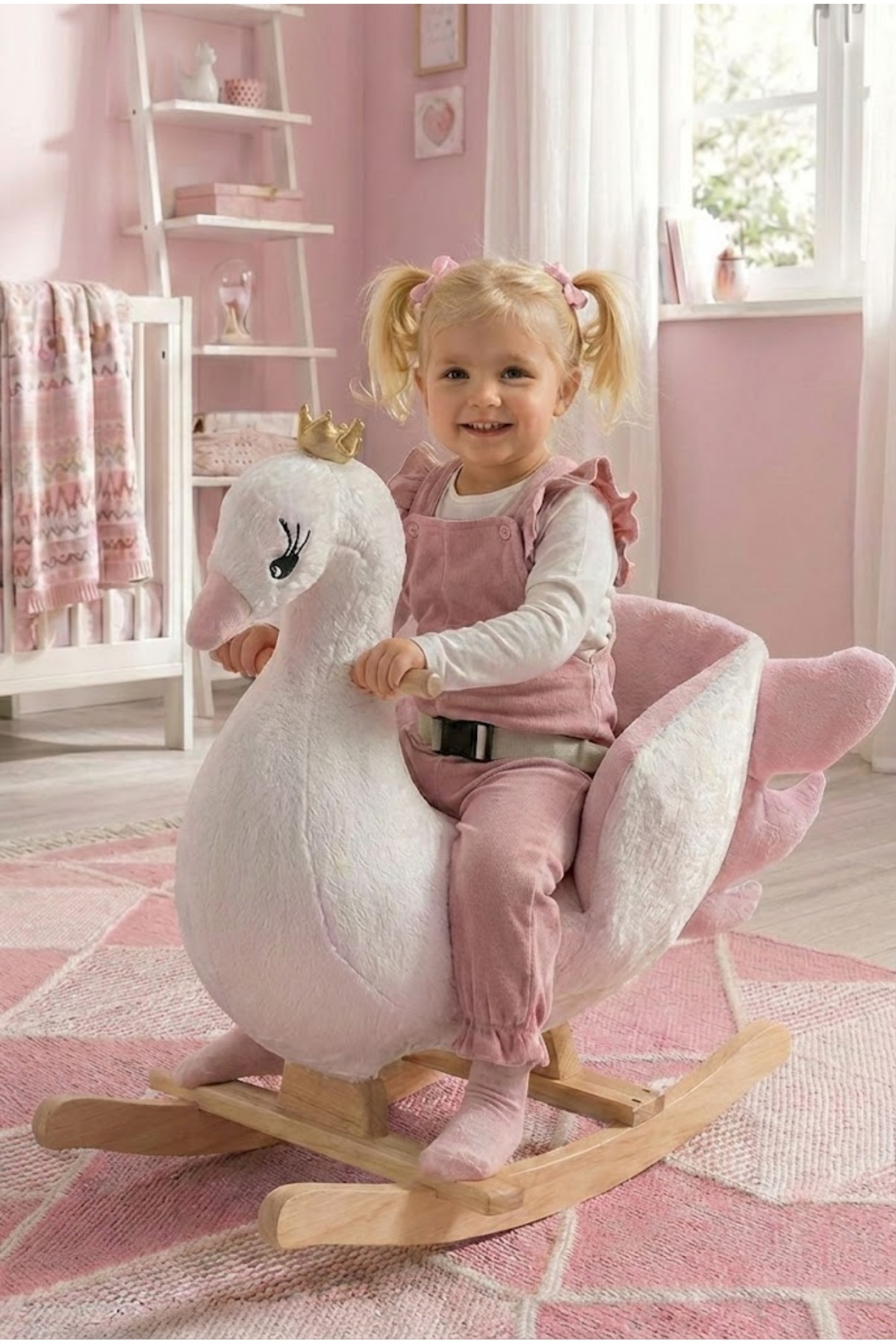 Rocking Toy Horse, Rocking Wooden Swan