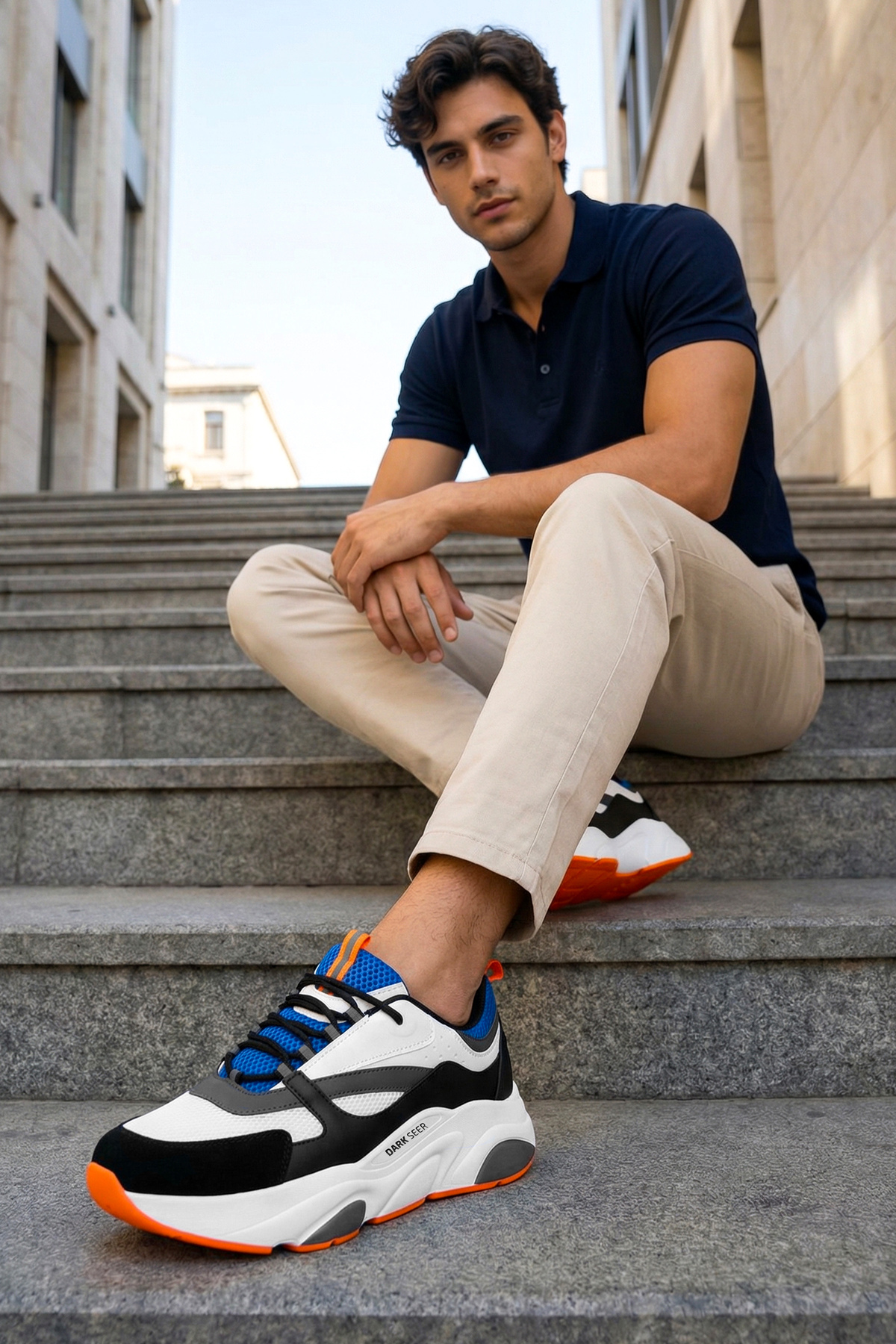 Dark Seer  Beyaz Mavi Unisex Sneaker - Görsel 8