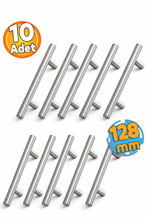 Badem10 Alteta 128 Mm Inox Metal 10 Adet Mobilya Mutfak Çekmece Dolap Dolabı ...