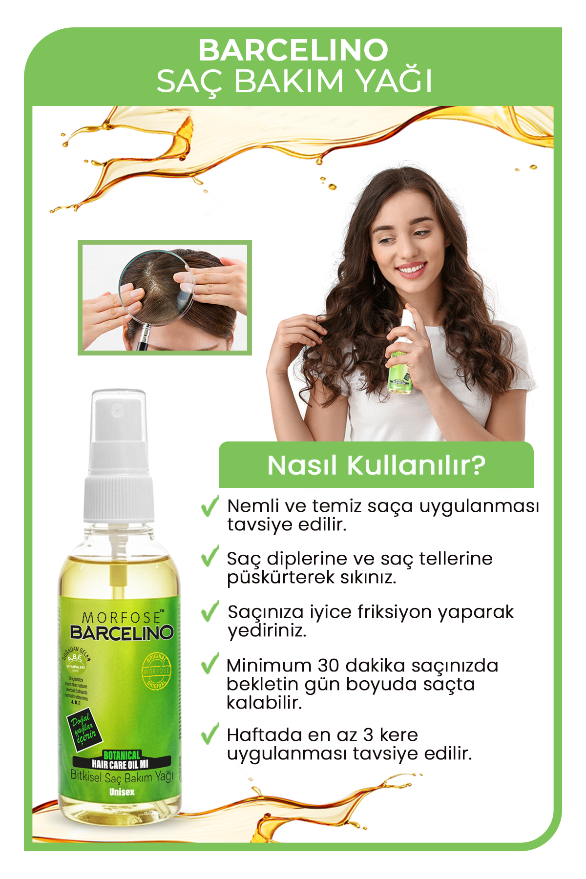 Barcelino Saç Bakım Yağı 150 ml X 2 Adet — 86985831100120 — تصویر 4 از 5