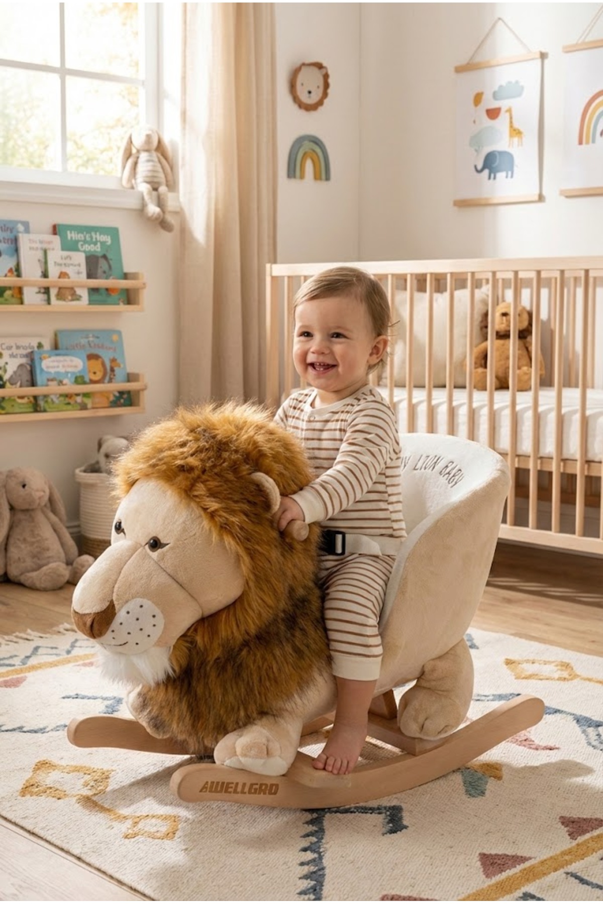 Wooden Rocking Horse, Rocking Wooden Lion