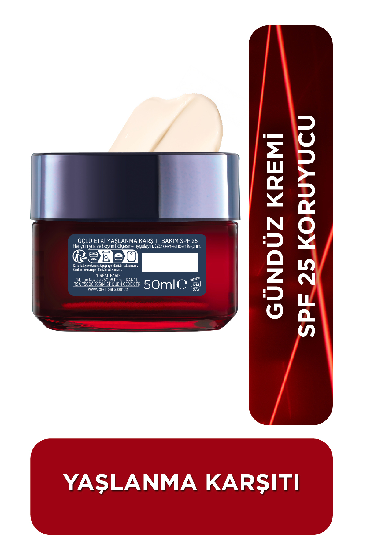 کرم مرطوب‌کننده صورت ضد لک و چین و چروک Revitalift Lazer با SPF25 حجم 50ml