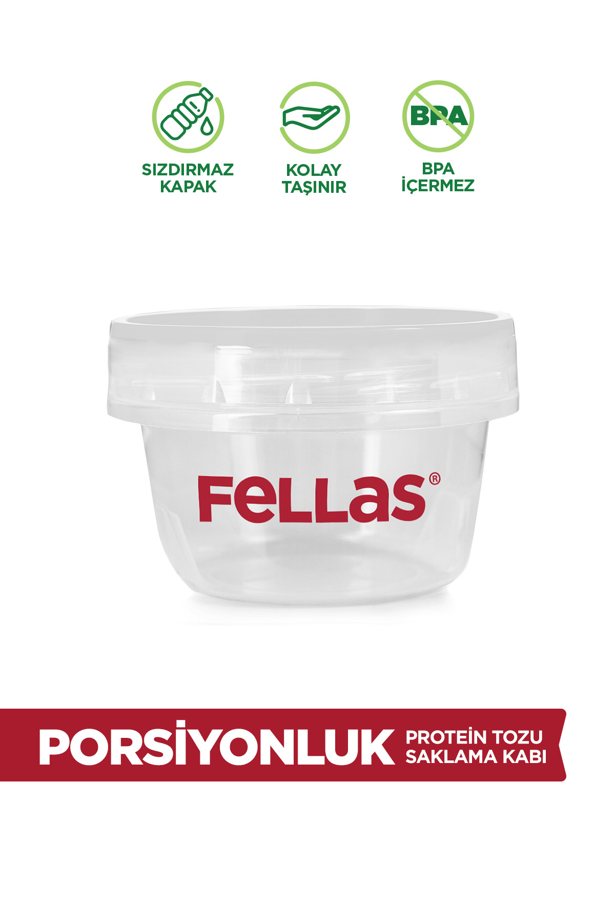 Porsiyonluk Protein Tozu Saklama Kabı (250 mL)