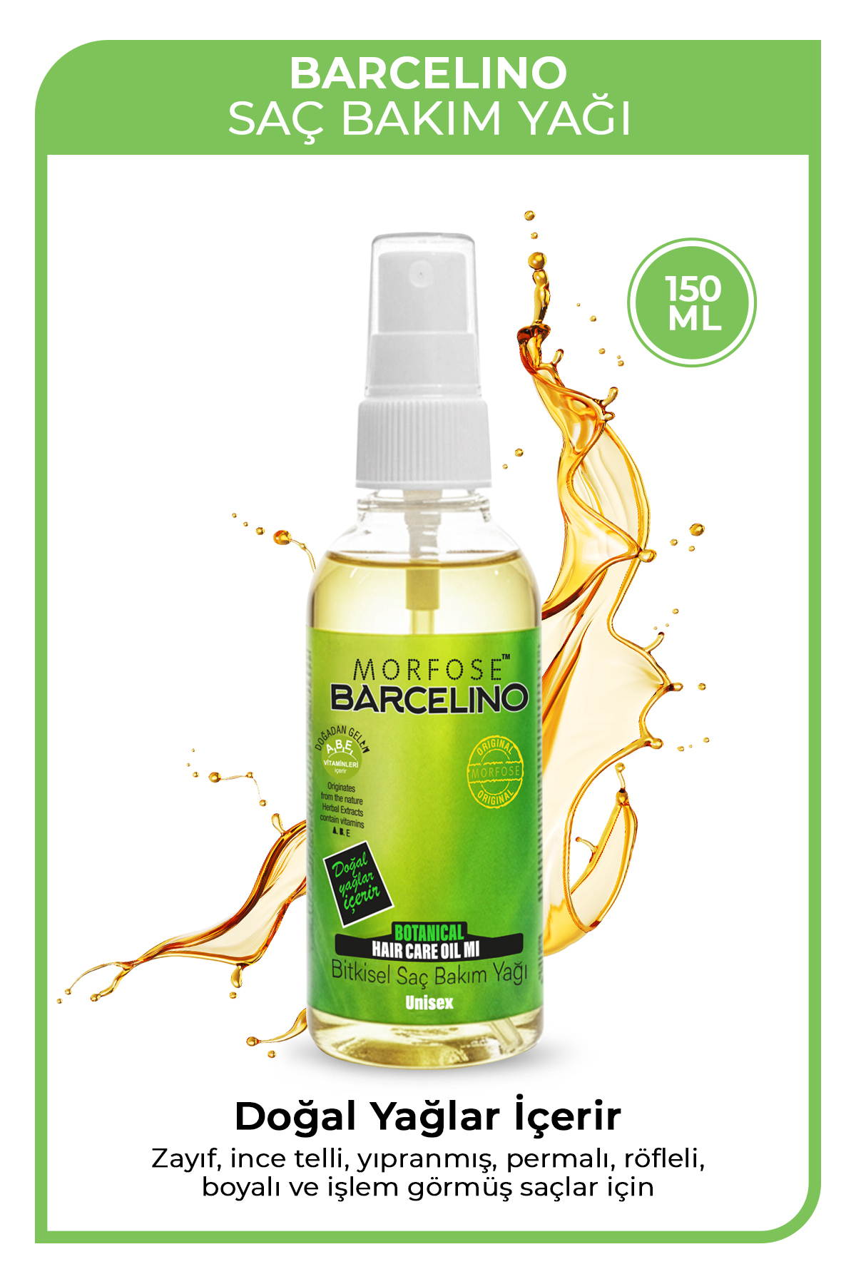 Barcelino Saç Bakım Yağı 150 ml X 2 Adet — 86985831100120 — تصویر 2 از 5