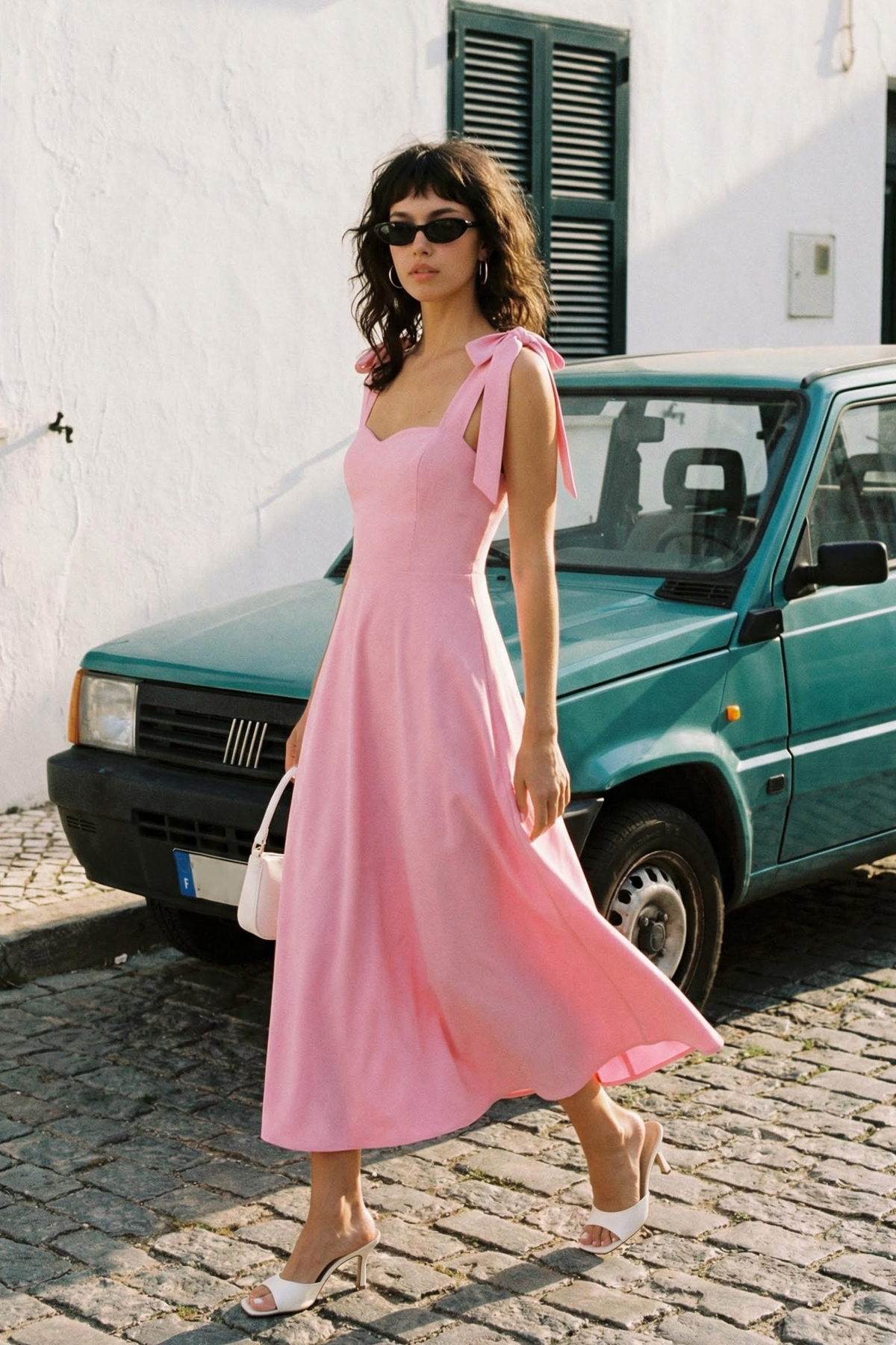 Trendyol Collection Rosa A-Linien-Träger mit Schnürung, detailliertes gewebte...