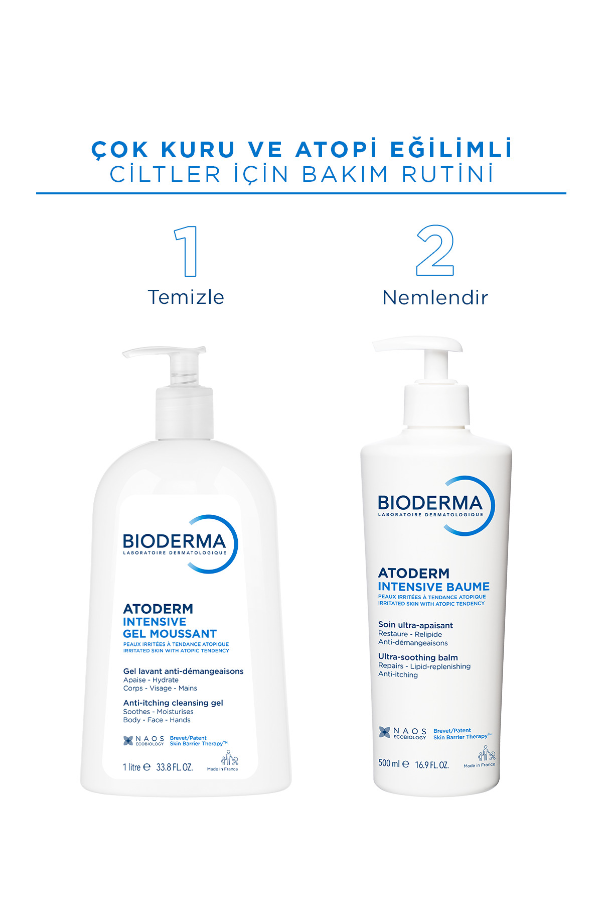 Atoderm Intensive Foaming Gel Çok Kuru, Atopi Eğilimli Cilt Onarıcı Temizleme Jeli Niasinamid 1 Lt — 3401560912807 — تصویر 7 از 9