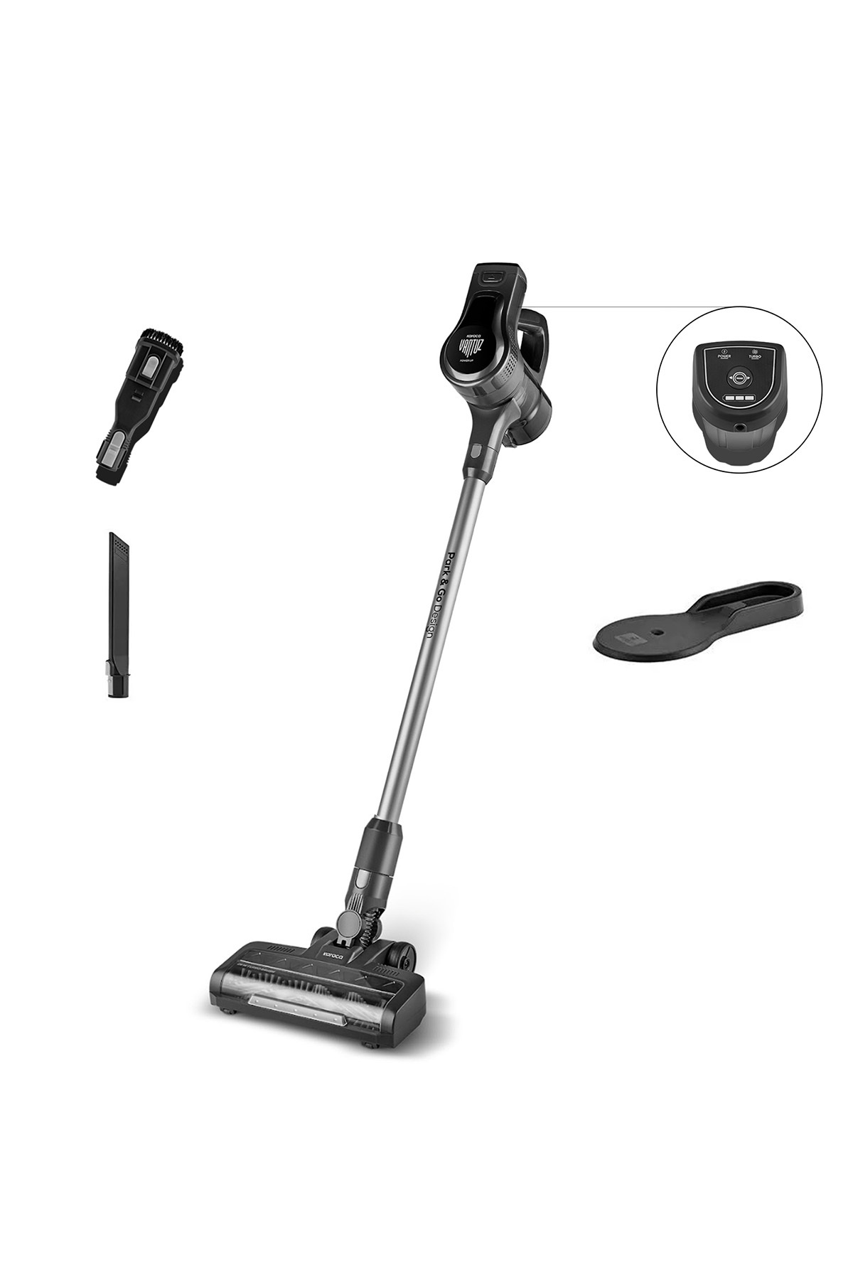 Suction Cup Power Up Vertical Vacuum Cleaner Black 350W