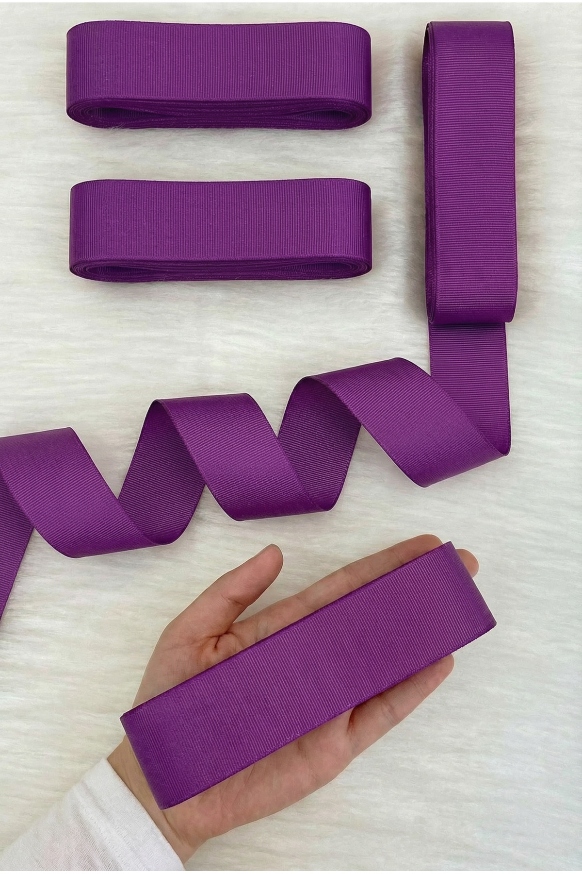 Purple Grosgrain Ribbon 4 Cm 10 Mt, Bundle Dowry Wedding Engagement Birthday Gift Packaging Decoration