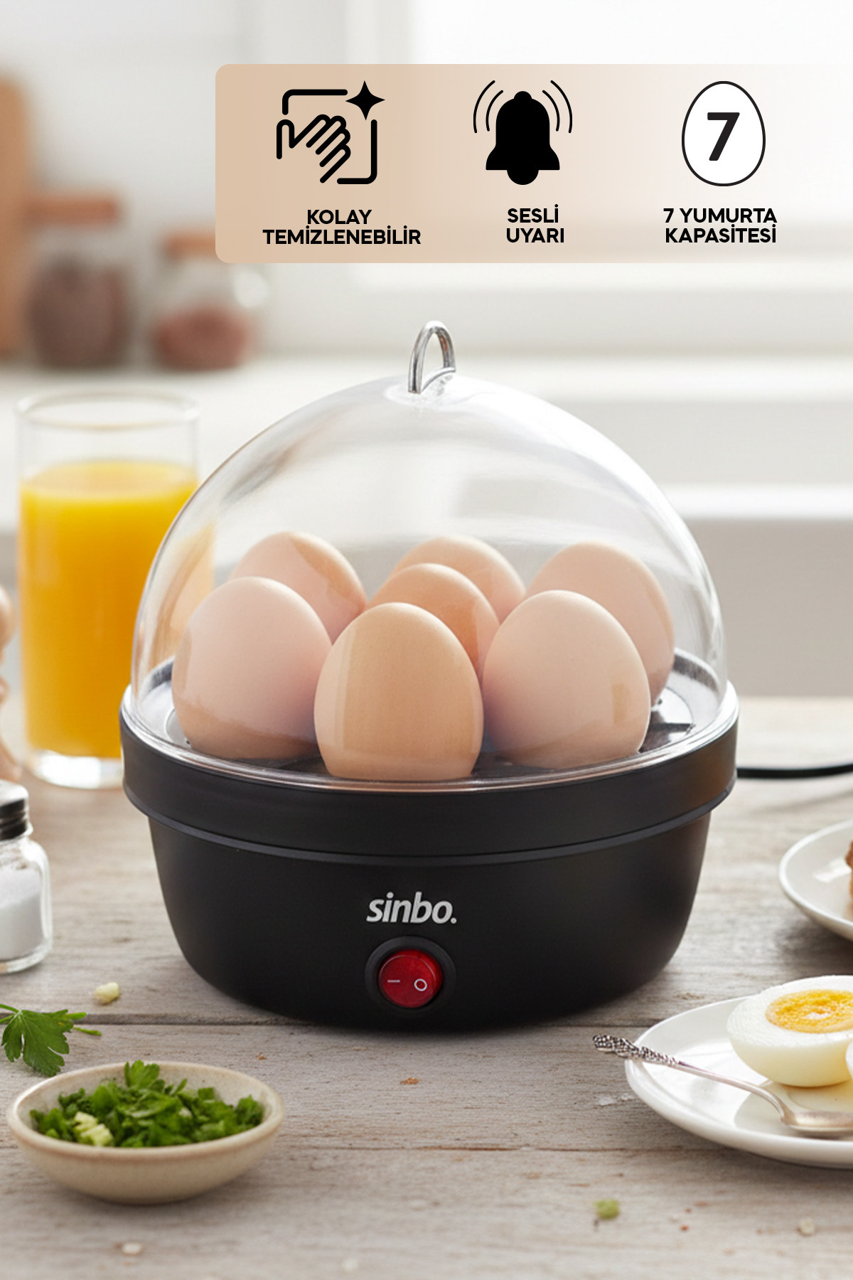 SEB-5803 7-Piece Egg Cooking & Boiling Machine – Automatic Shutdown, Audible Warning
