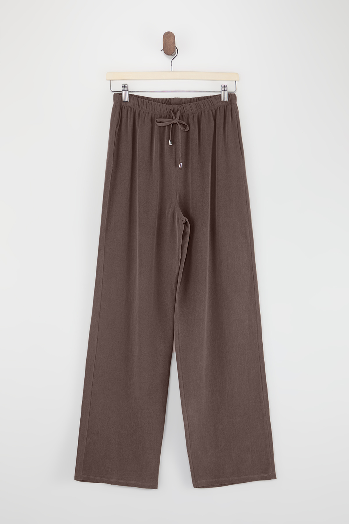 Trendyolmilla  Kahverengi Geniş Paça Tencel Pantolon TDRSS26PL00008 - Görsel 5