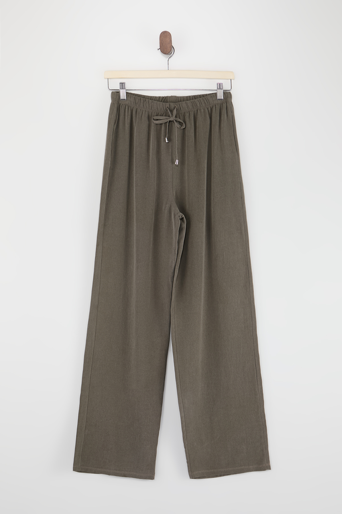 Trendyolmilla  Haki Geniş Paça Tencel Pantolon TDRSS26PL00008 - Görsel 6