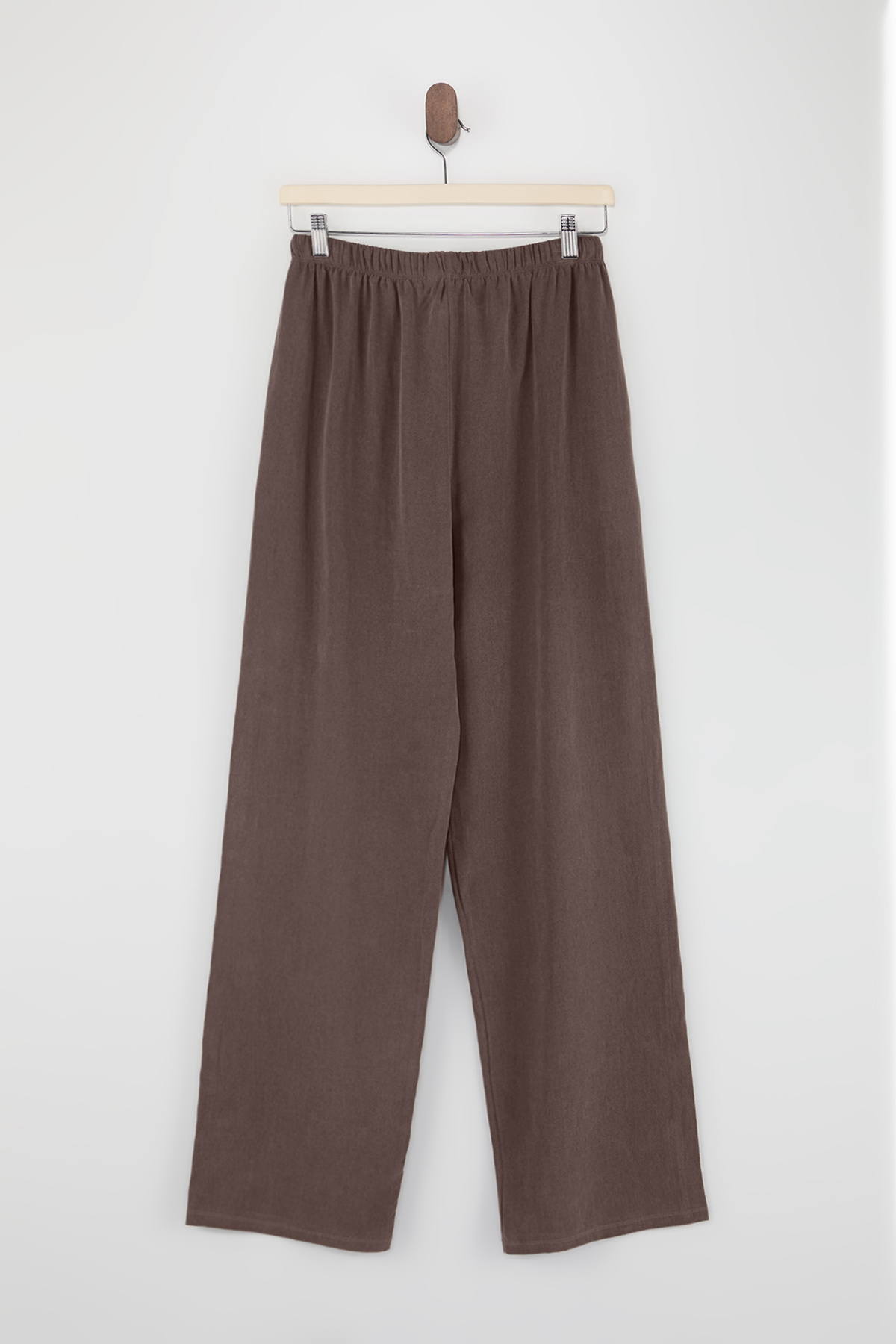 Trendyolmilla  Kahverengi Geniş Paça Tencel Pantolon TDRSS26PL00008 - Görsel 6