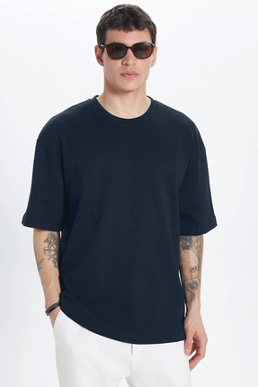 Tudors Unisex Oversize Geniş Kesim %100 Pamuk Yumuşak Dokulu Basic Bisiklet Y...