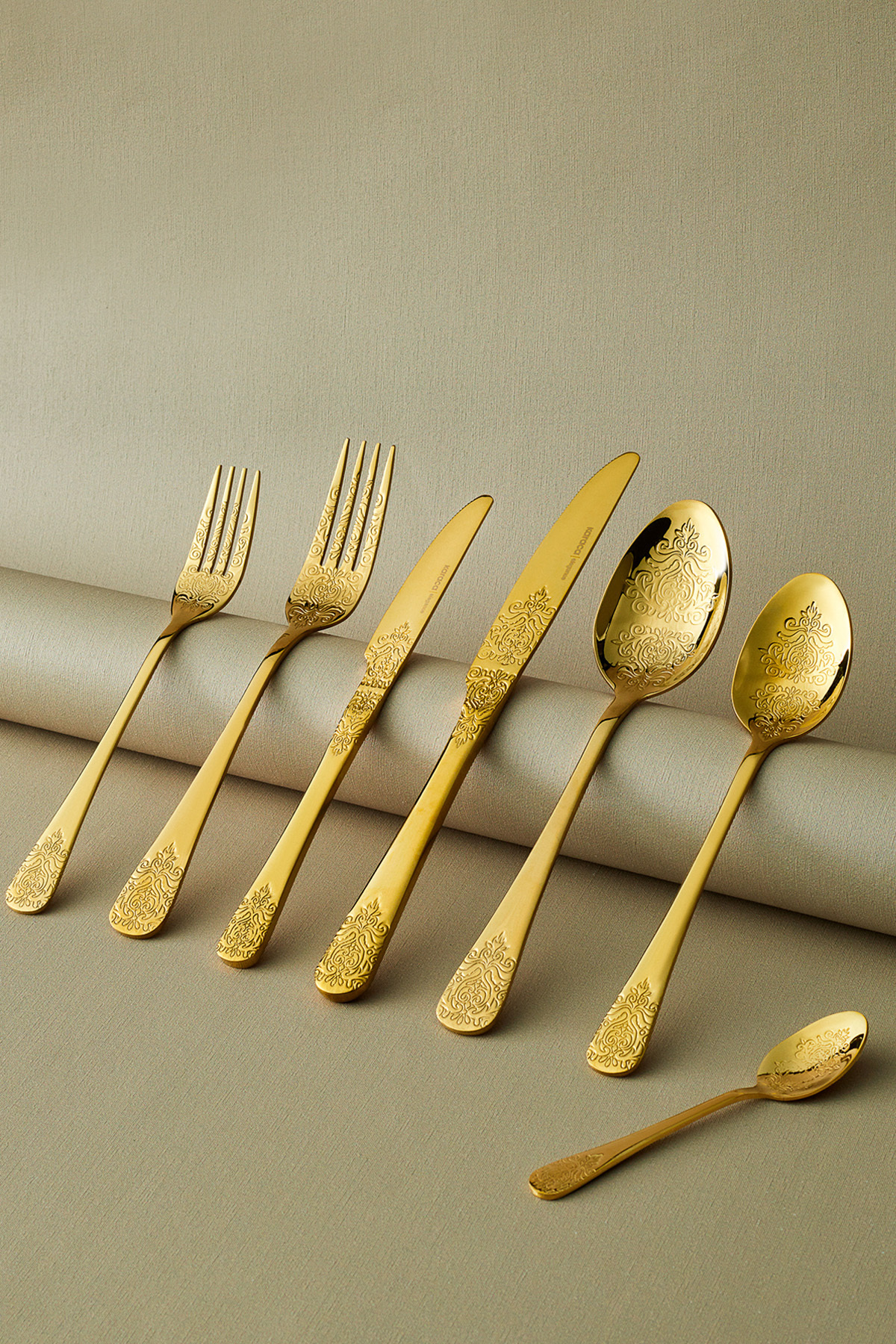 Elegance Bellatrix 84 Parça 12 Kişilik Çatal Kaşık Bıçak Takımı Gold
